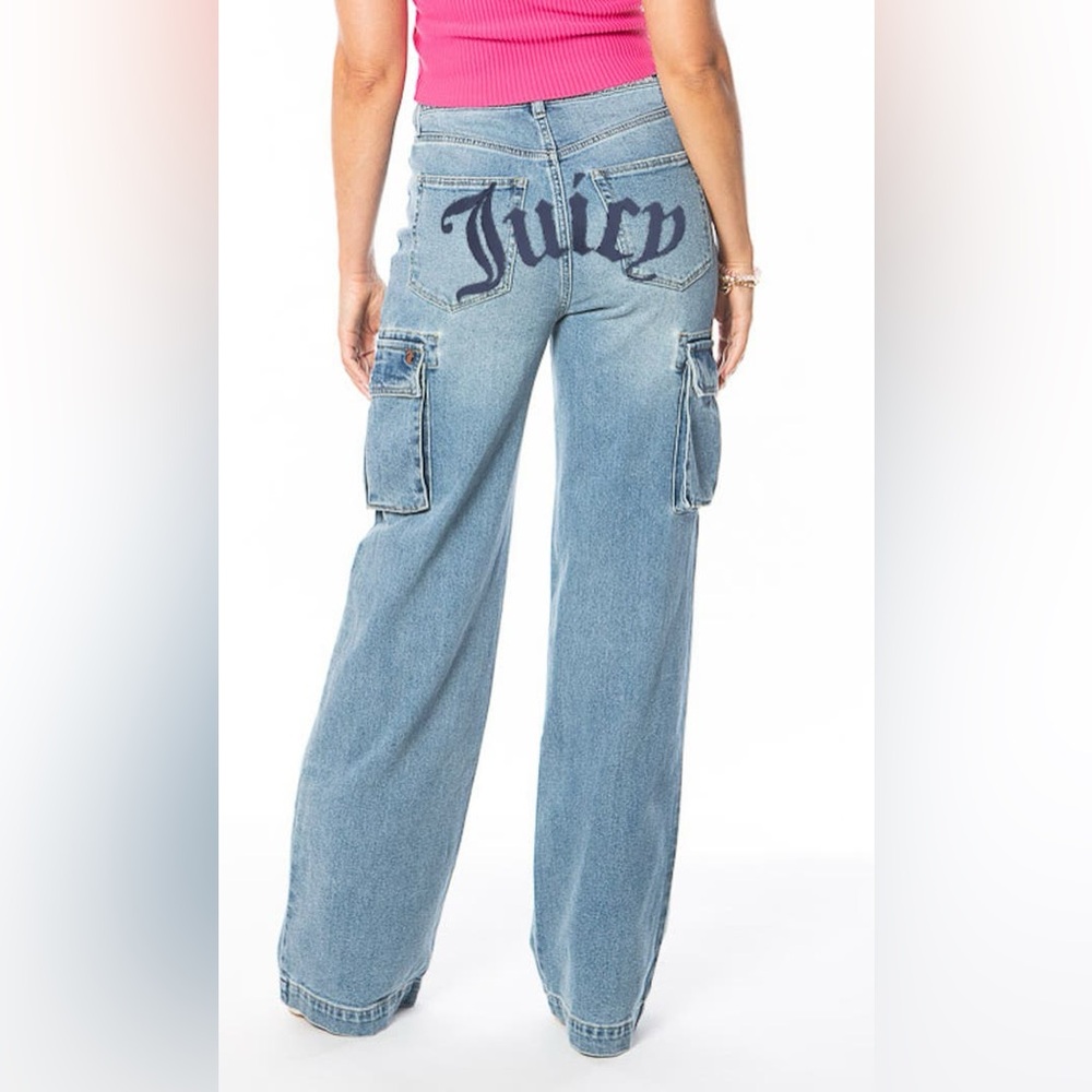 🆕Juicy Couture Lunita Wide Leg Cargo Jeans Size 1/ 25